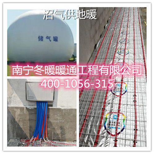 沼气为养殖场铺设水地暖提供免费的能源!